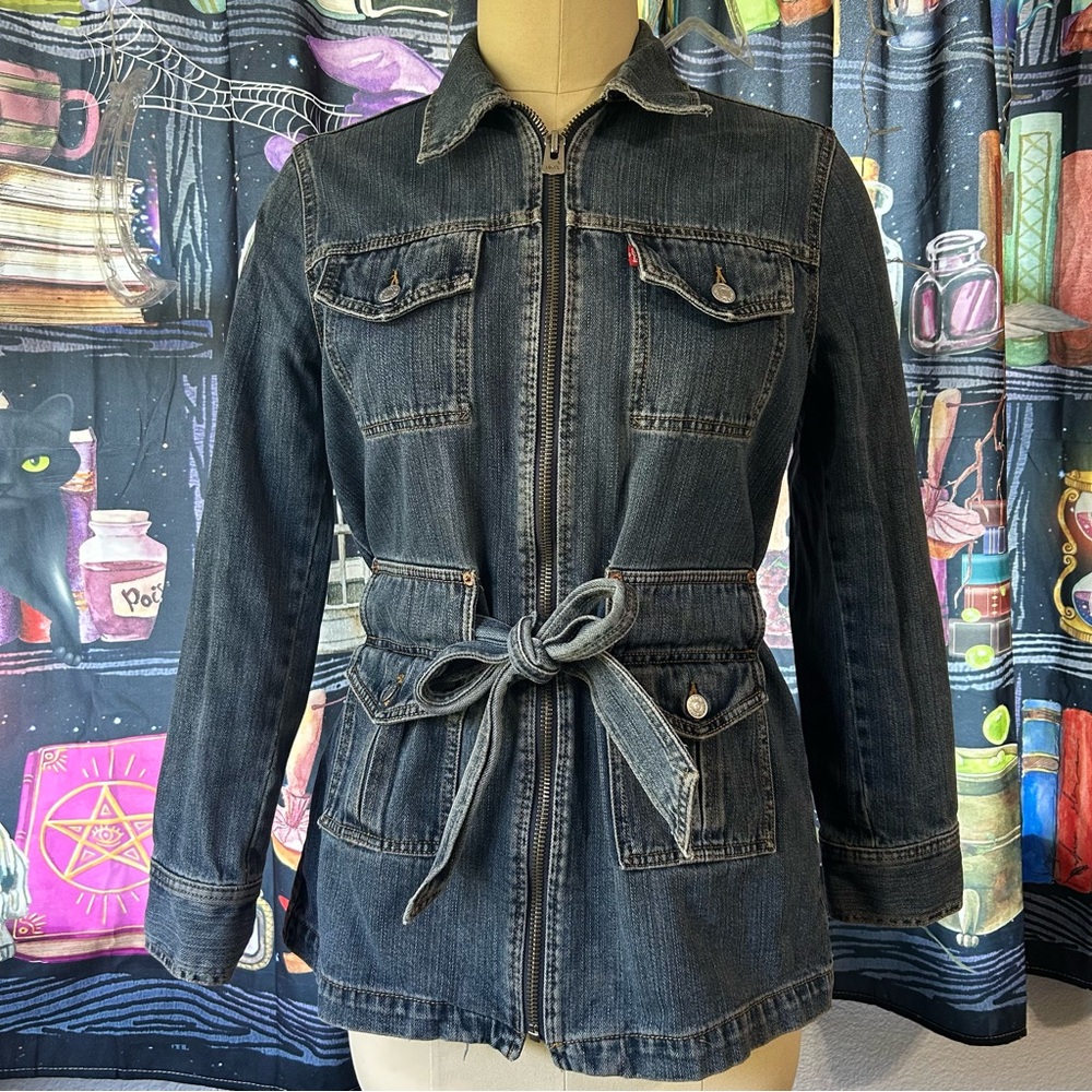 VINTAGE Levi’s Bush Denim Jacket with Bow Belt (Leather Tag)